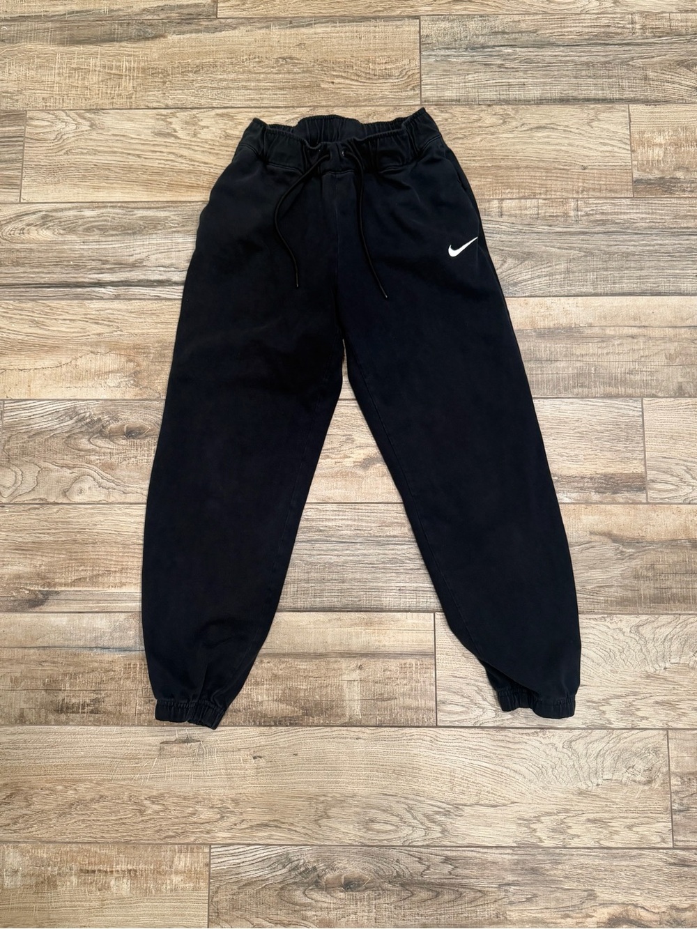 Nike Black Jogger Sweatpants with White Swoosh